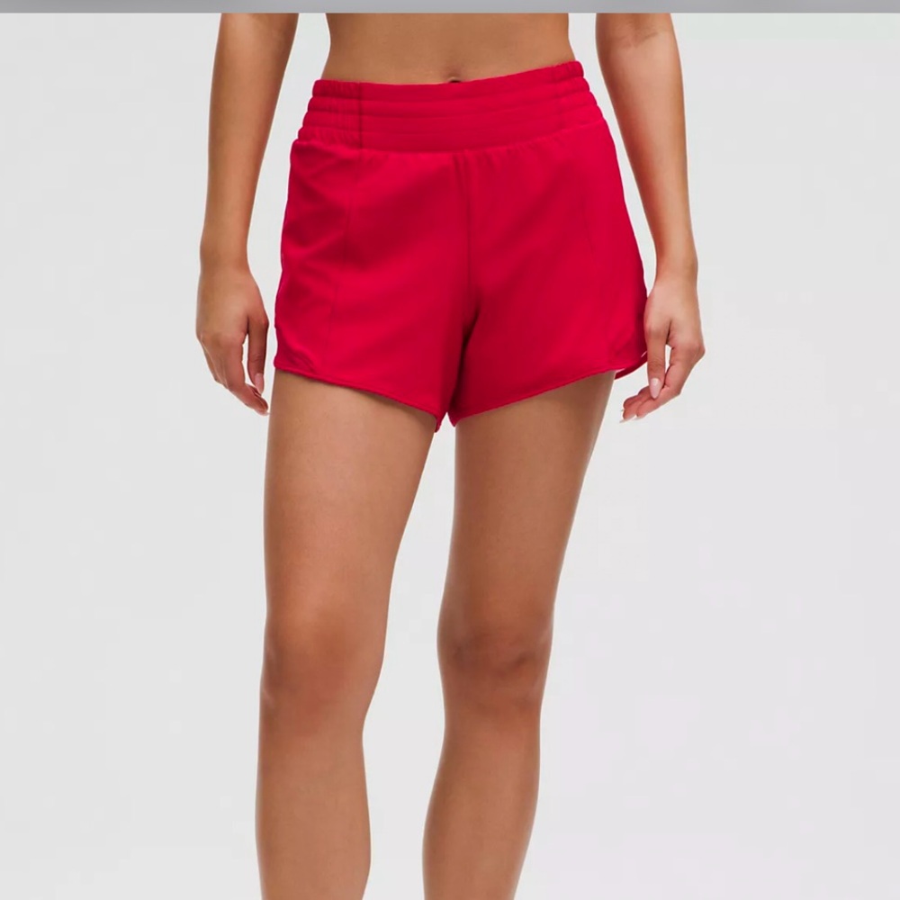 NWT Lululemon Hotty Hot High Rise Lined Shorts 4” Pink Dragonfruit Size 4